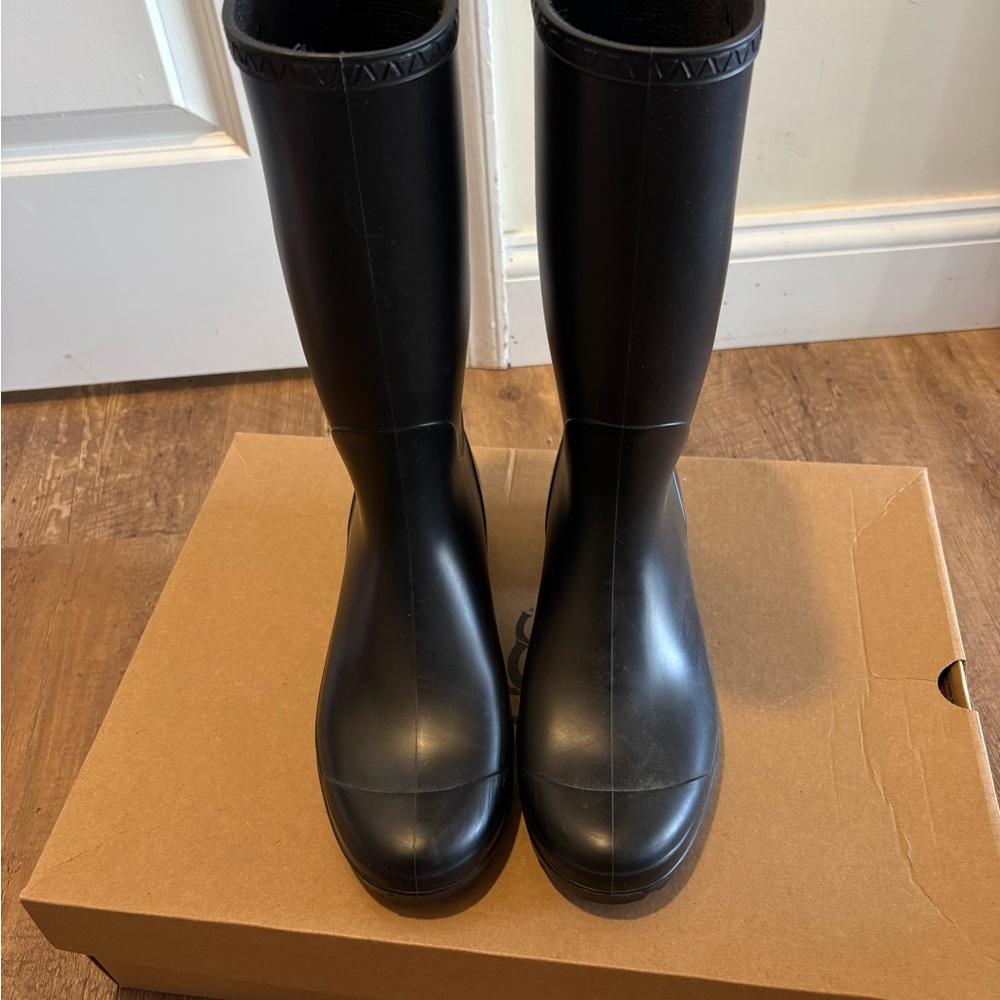 UGG Black Tall Rubber Rain Boots
